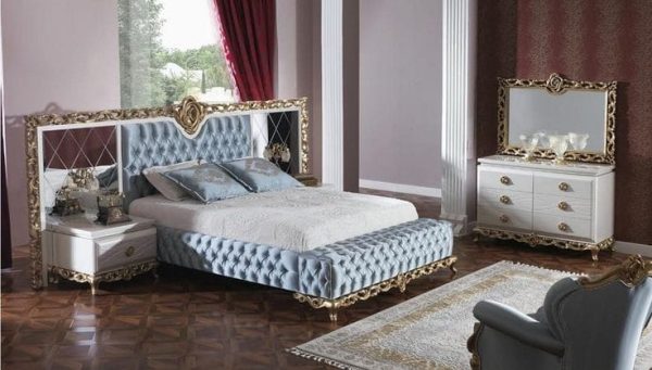 Wooden & Velvet Luxry Bed