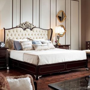 Wooden & Velvet Luxry Bed