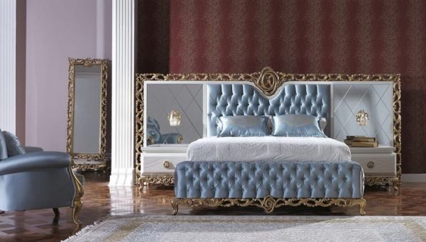 Wooden & Velvet Luxury King Size Bed