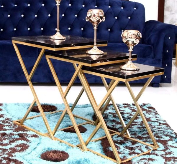 Antique Brass Iron Table with Wooden Top TBI01003