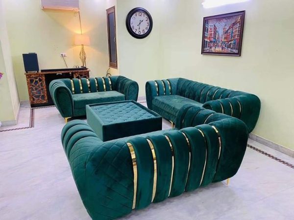 7 seater velvet sofa