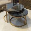 Antique Brass Iron Table with Wooden Top TBI010021