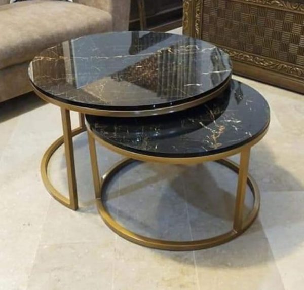 Antique Brass Iron Table with Wooden Top TBI010021