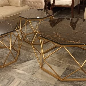 Antique Brass Iron Table with Wooden Top TBI010028