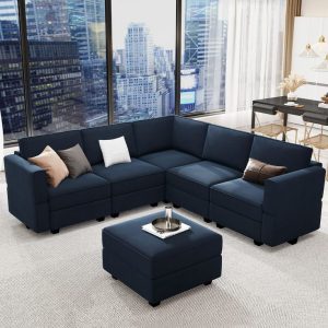 Belffin modular sectional sofa with storage seats velvet L shape corner couch