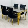 Black and gold dining set