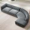 L shape covered grey selectional sofa velvet chesterfield sofa