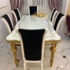 Modern black and white dining table 6 seater