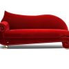 Red velvet deewan sofa DS1001