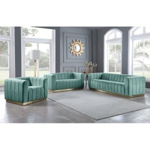 Tyneside 3 - piece velvet living room set